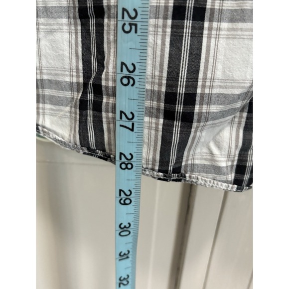 Woody's Retro Lounge Black/White Plaid. Button Up Short Sleeve Shirt Size L - Picture 3 of 6